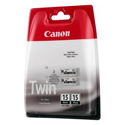 Canon Tintenpatrone schwarz (8190A002 / BCI15BK) (Doppelpack)