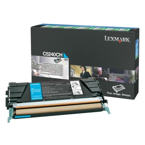 Lexmark Toner Cyan (C5240CH / 00C5240CH) (Return, hohe Kapazität)