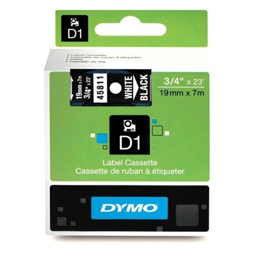 Dymo Etiketten weiss auf schwarz (45811 / S0720910), 19mm, laminiert