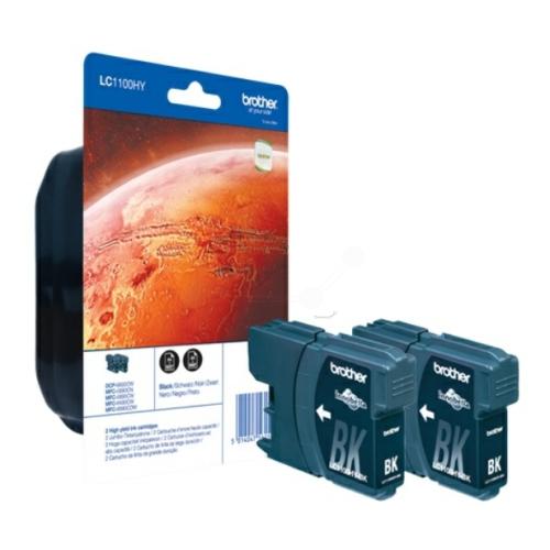 Brother Tintenpatrone schwarz (LC1100HYBKBP2DR) (Doppelpack, hohe Kapazität)