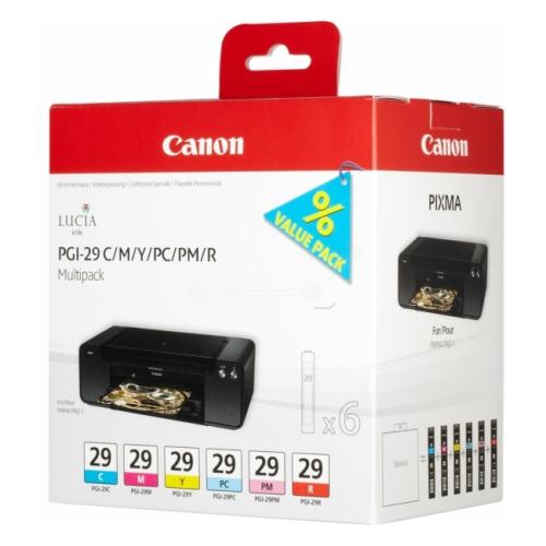 Canon Tintenpatrone Cyan / magenta / gelb / Cyan-Foto / magenta foto (4873B005 / PGI29) (Multipack)