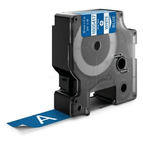 Dymo Vinylband weiss auf blau (1805417), 19mm, laminiert