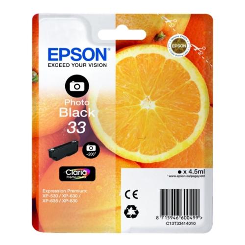 Epson Tintenpatrone schwarz foto (C13T33414012 / 33)
