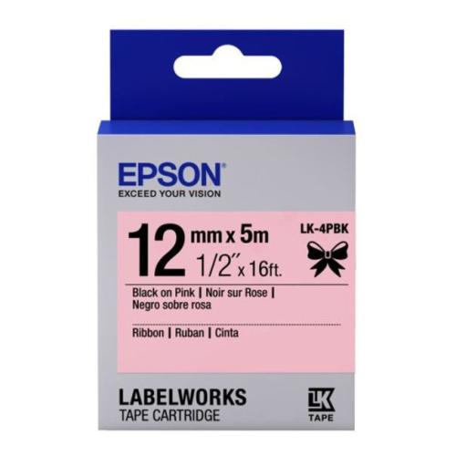 Epson Etiketten black/Rosa (C53S654031 / LK4PBK)