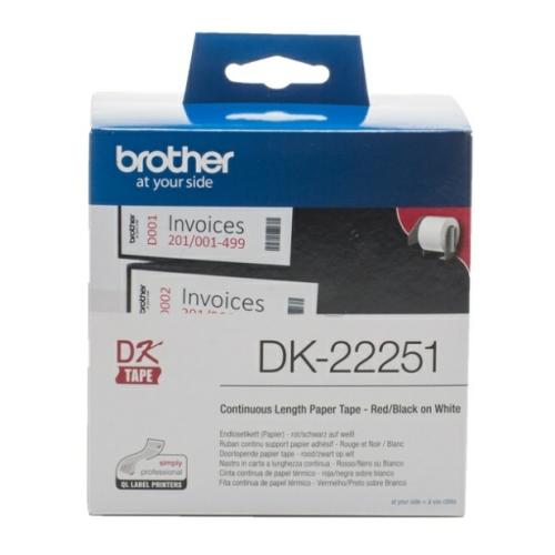 Brother Etiketten rot / schwarz auf weiss (DK22251), 62mm