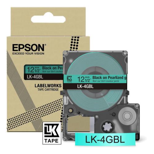 Epson Etiketten schwarz / grün (C53S672102 / LK4GBL)