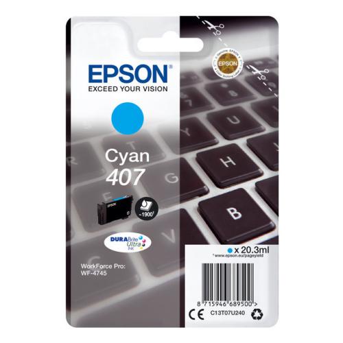 Epson Tintenpatrone Cyan (C13T07U240 / 407)