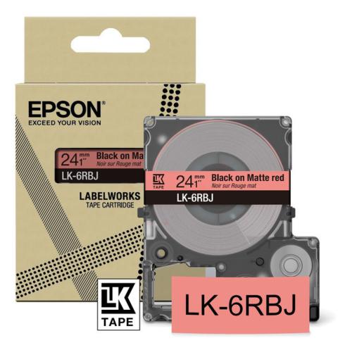 Epson Etiketten schwarz / rot (C53S672073 / LK6RBJ)